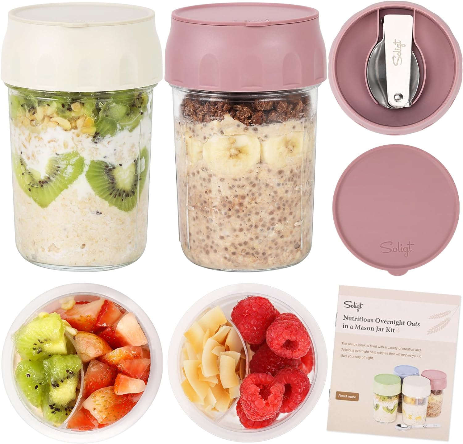 Meal Prep Yogurt Cups - Potes de Vidro Herméticos de 16oz