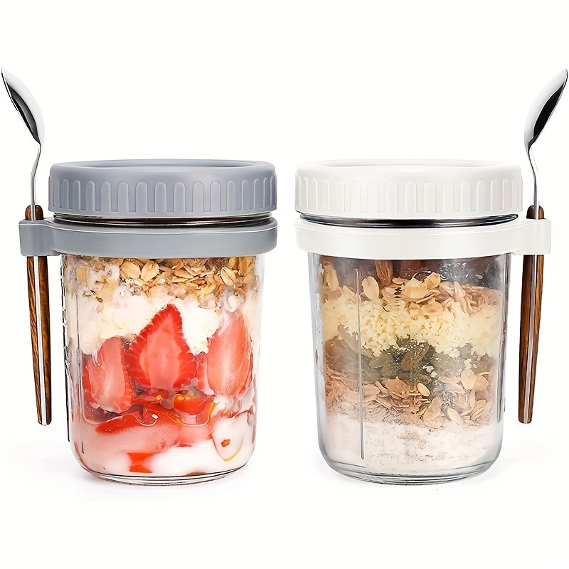 Meal Prep Jar - Copo de aveia de vidro de
