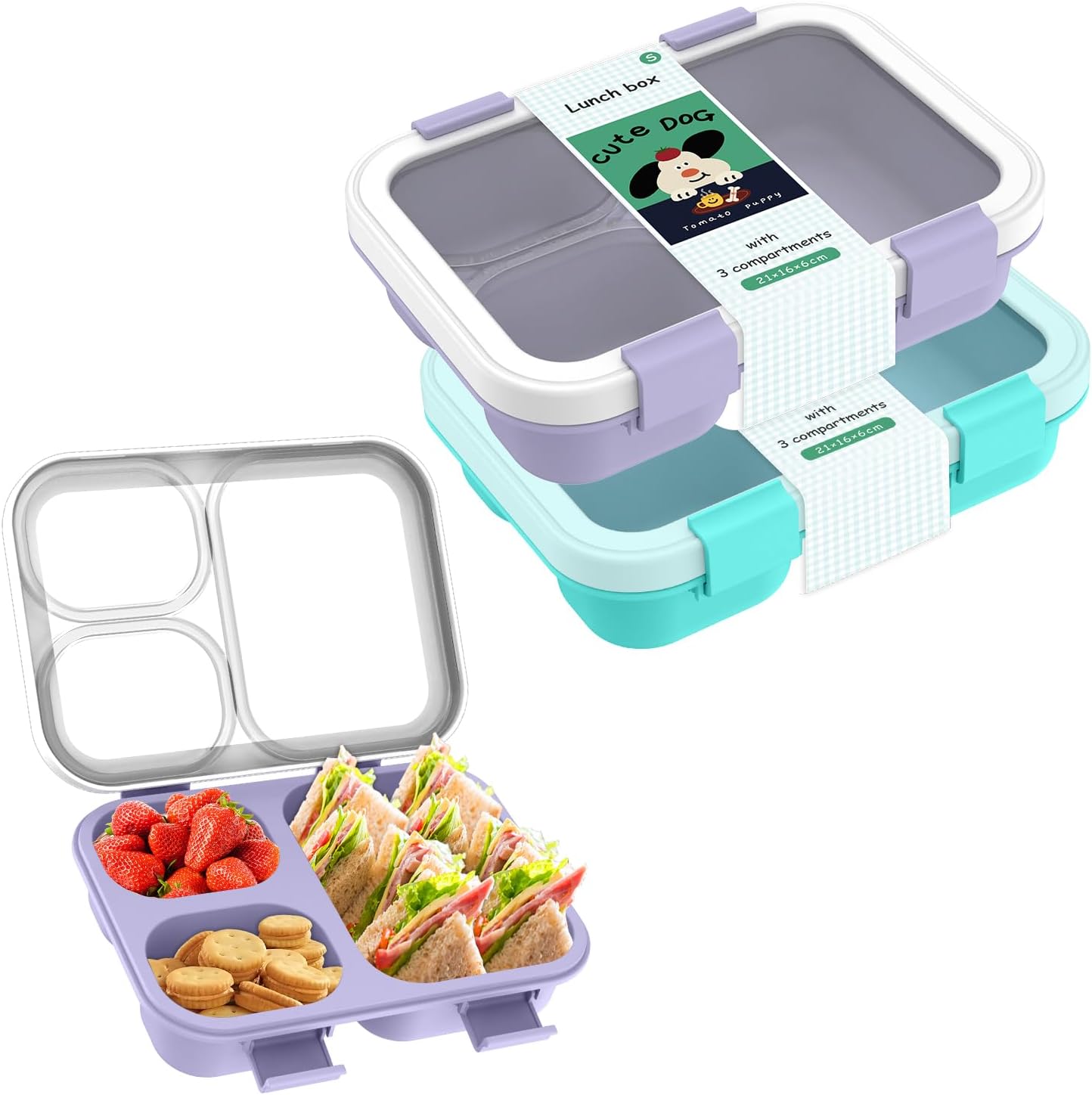 Meal Prep Jars With Lids - Lancheira com tampas Recipientes de preparação