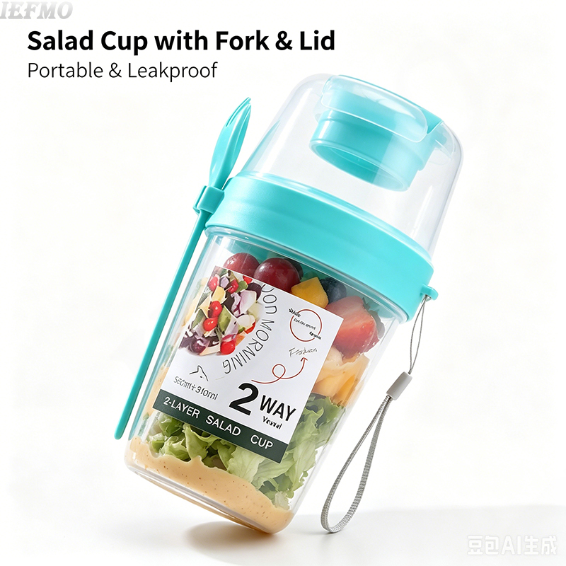 Meal Prep Yogurt Cups - Conjunto de tigelas para salada portátil