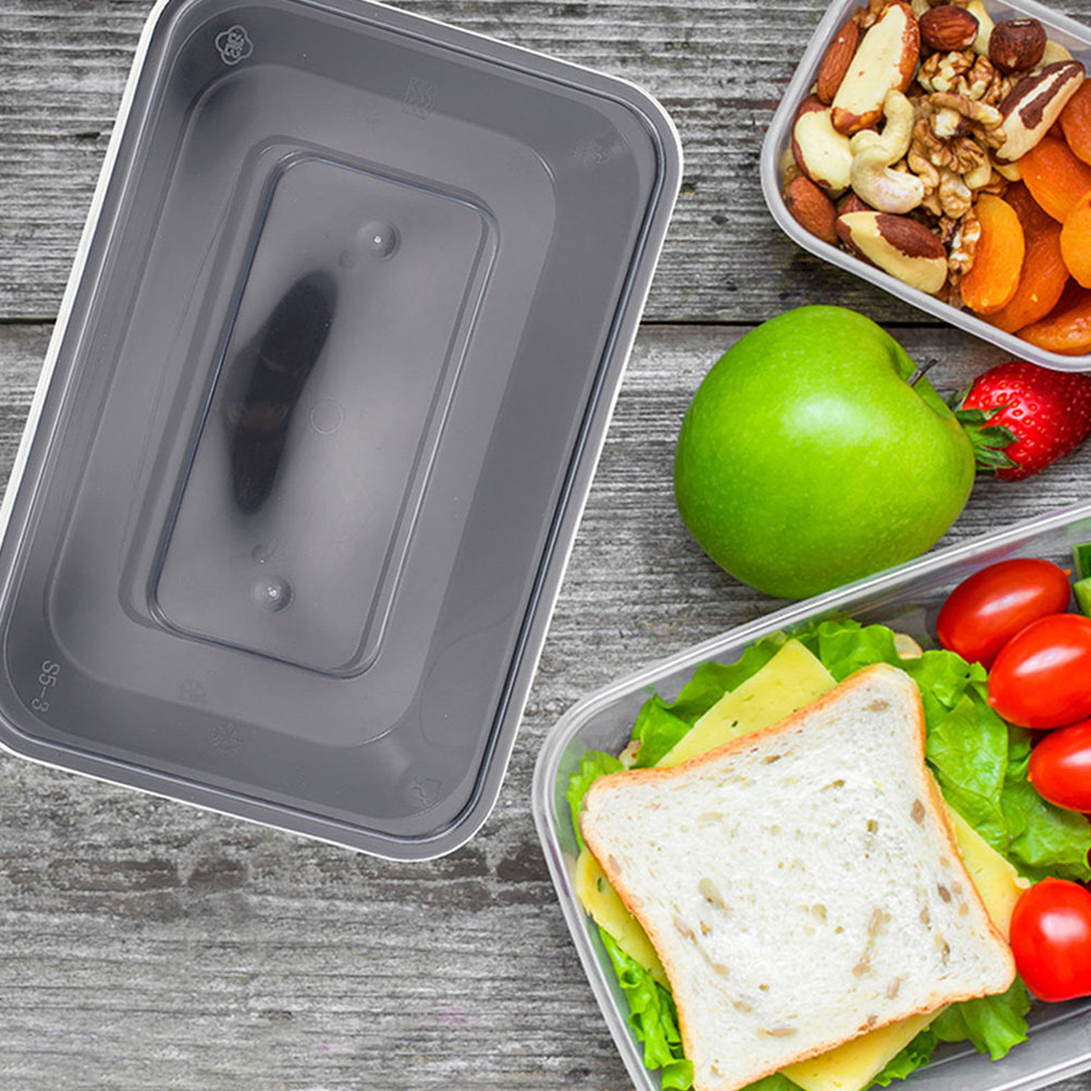 Meal Prep Rice - 50 caixas retangulares descartáveis para alimentos