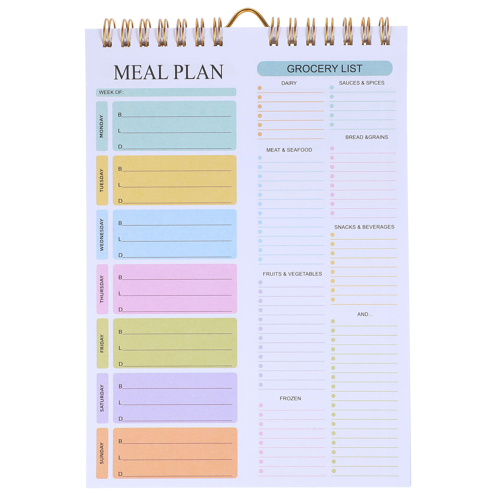 Meal Prep Grocery List - Caderno Planejador de Refeições Semanal A5