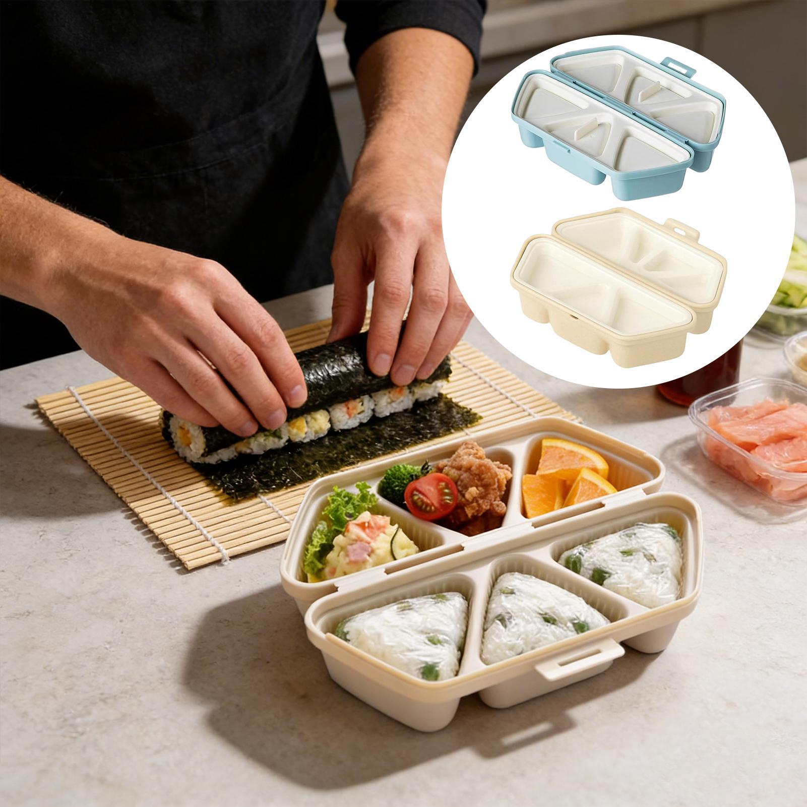 Meal Prep Rice - Molde para sushi, 6 cavidades, triângulo,