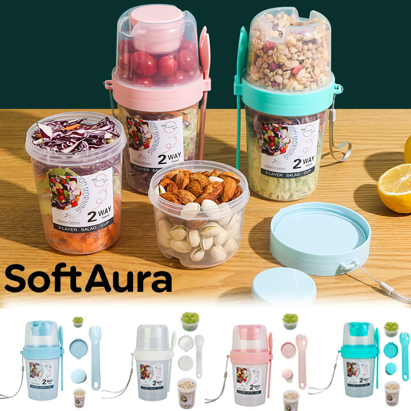 Meal Prep Jar - SoftAura Copos para Café da Manhã