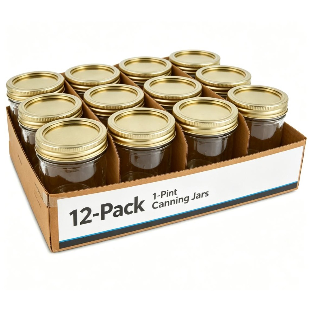Meal Prep Jars With Lids - Pacote com 12 Potes de Vidro