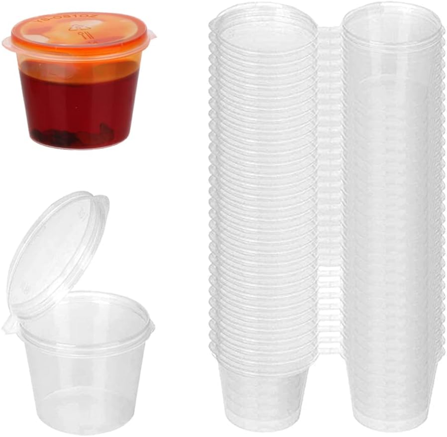 Meal Prep Jar - Copos de Plástico Transparente Descartáveis com