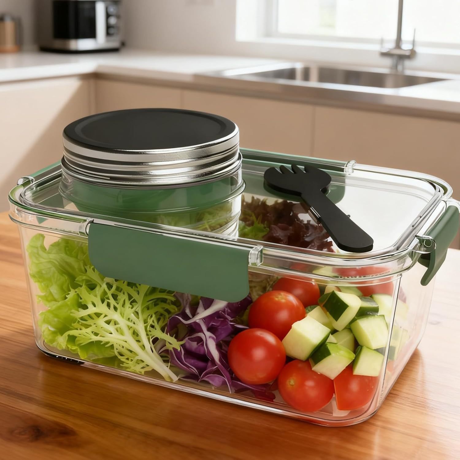 Meal Prep Jars With Lids - Jarra solar para armazenamento de alimentos,