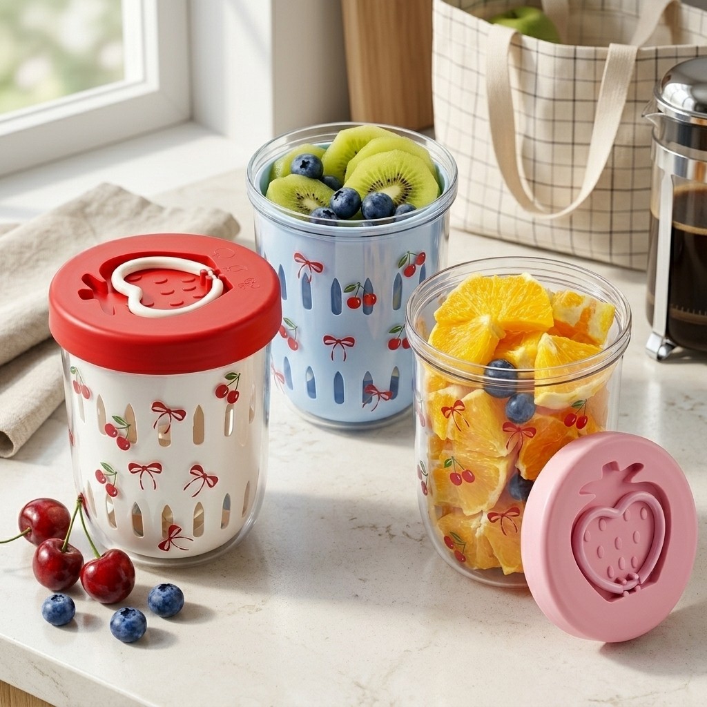 Meal Prep Yogurt Cups - Recipiente de Plástico para Salada com