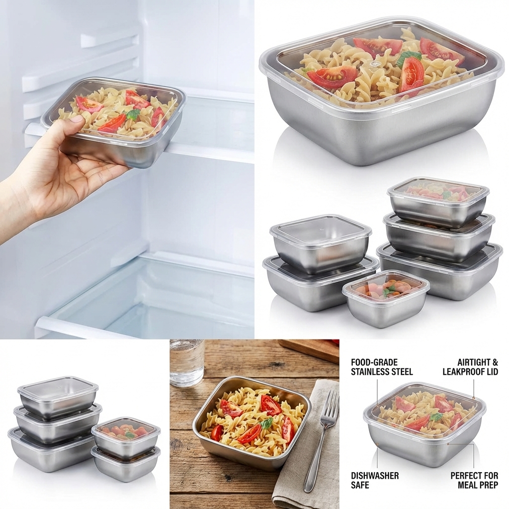 Conjunto de 5 Recipientes de A - Meal Prep Recipes avaliação e preço