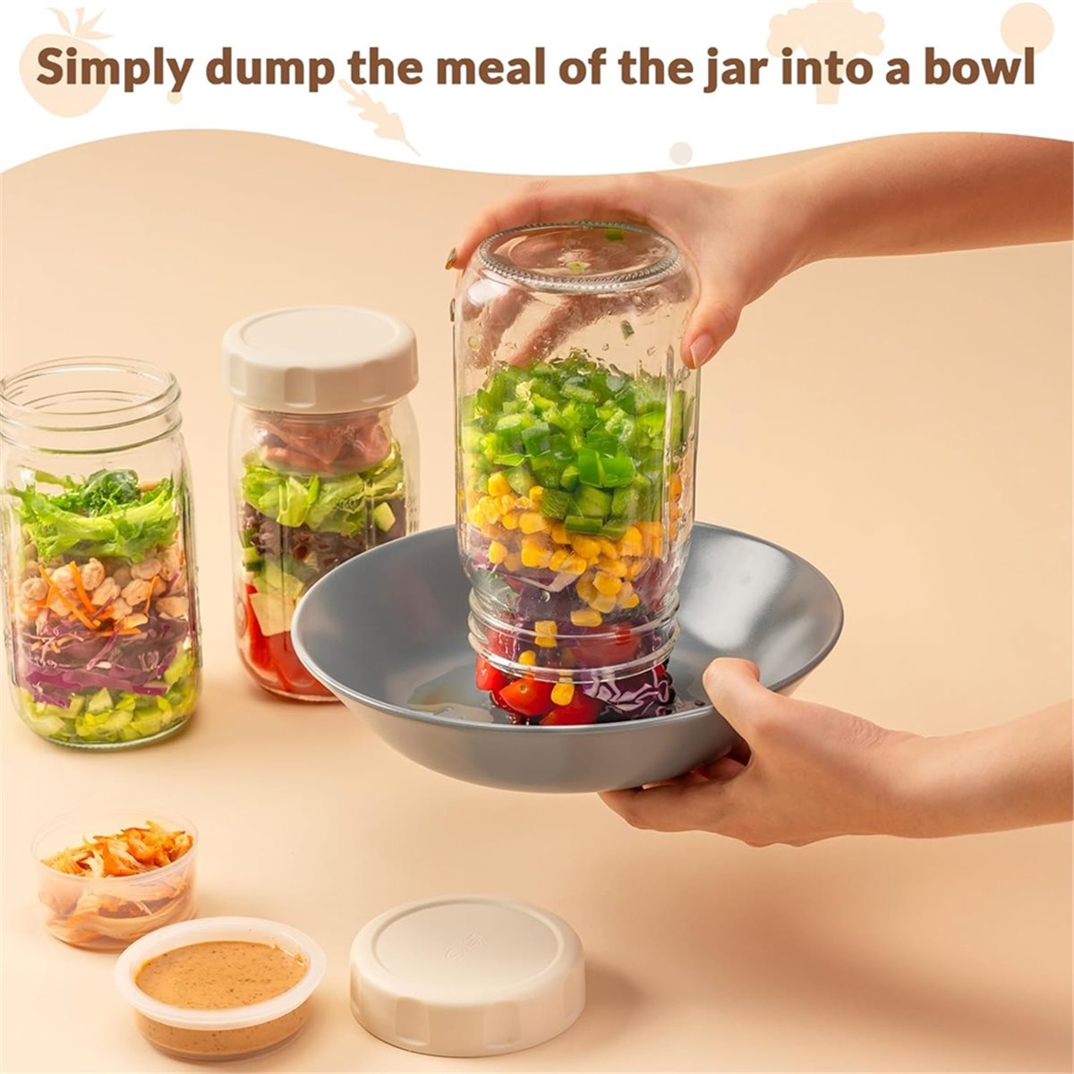 A67T NOVO Kit com 4 Potes de V - Meal Prep Jars With Lids avaliação e preço