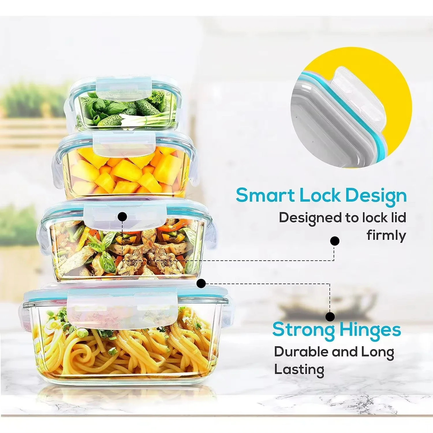Lancheira de vidro, recipiente - Meal Prep Recipes avaliação e preço