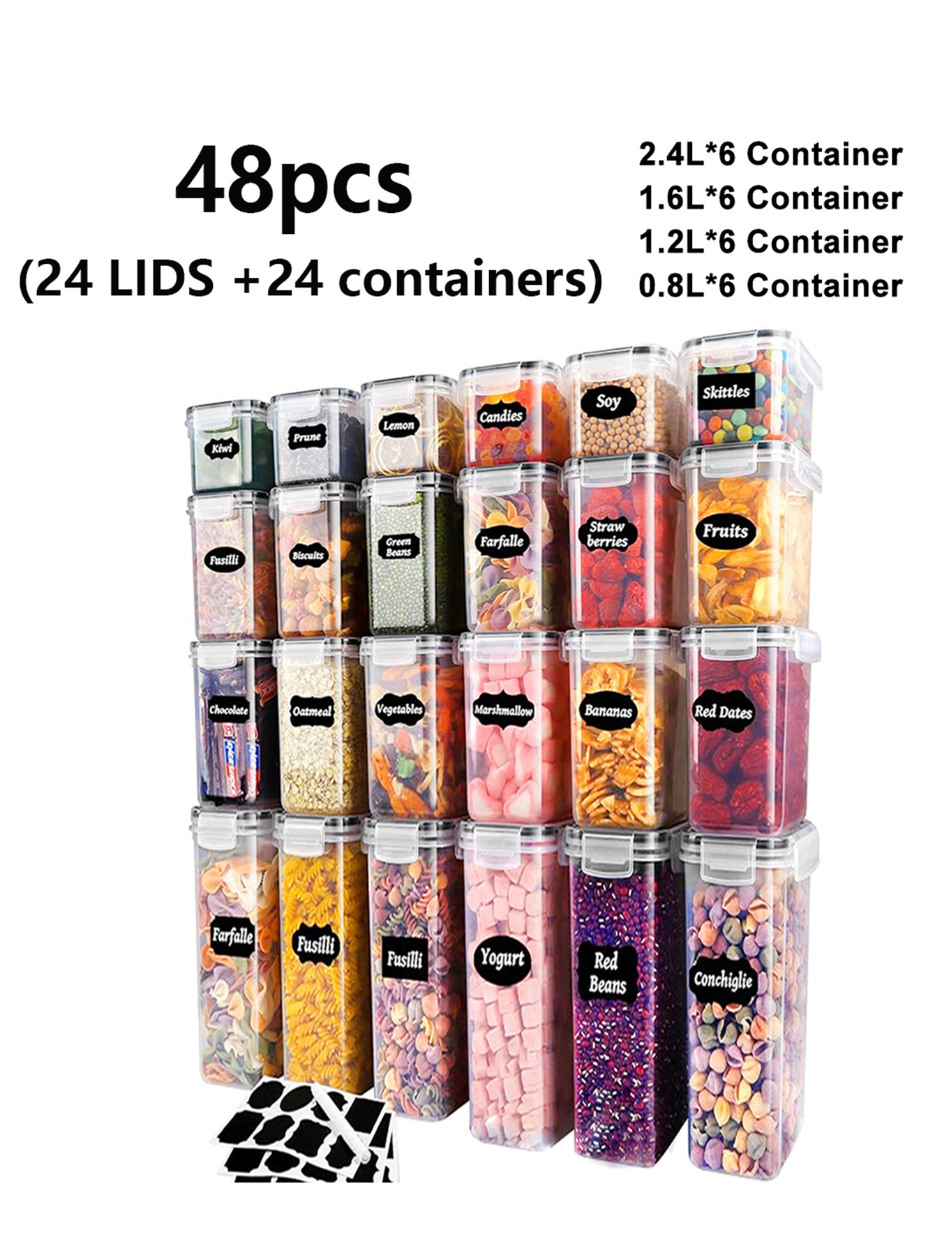 48 peças, Recipientes Hermétic - Meal Prep Jar avaliação e preço